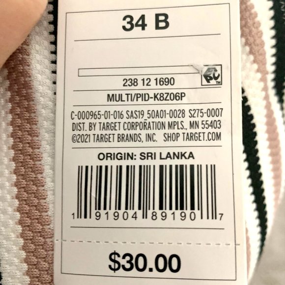 Shade & Shore Halter Striped Pique Light Lift String Bikini Top 32B 34B 36C 36DD - Picture 7 of 11